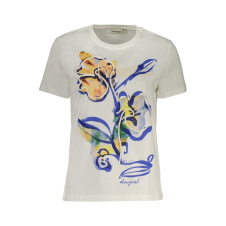 DESIGUAL T-SHIRT MANICHE CORTE DONNA BIANCO