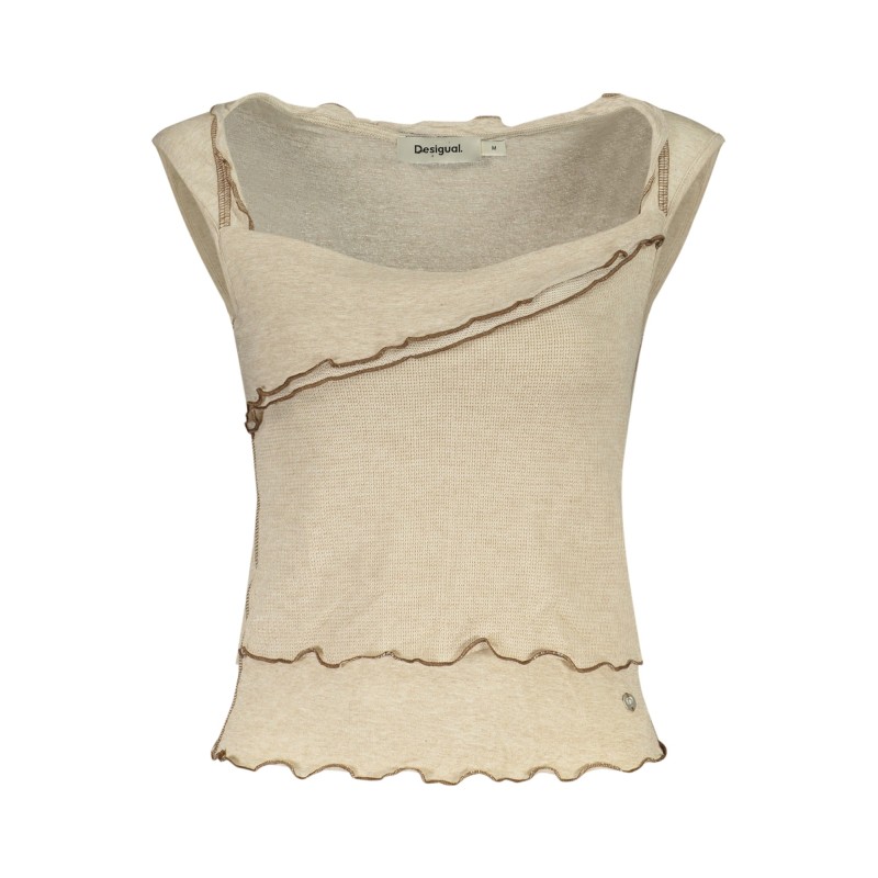DESIGUAL CANOTTA DONNA BEIGE