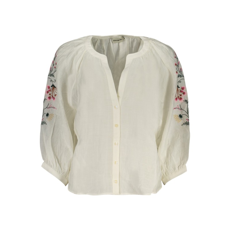 DESIGUAL CAMICIA MANICHE LUNGHE DONNA BIANCO