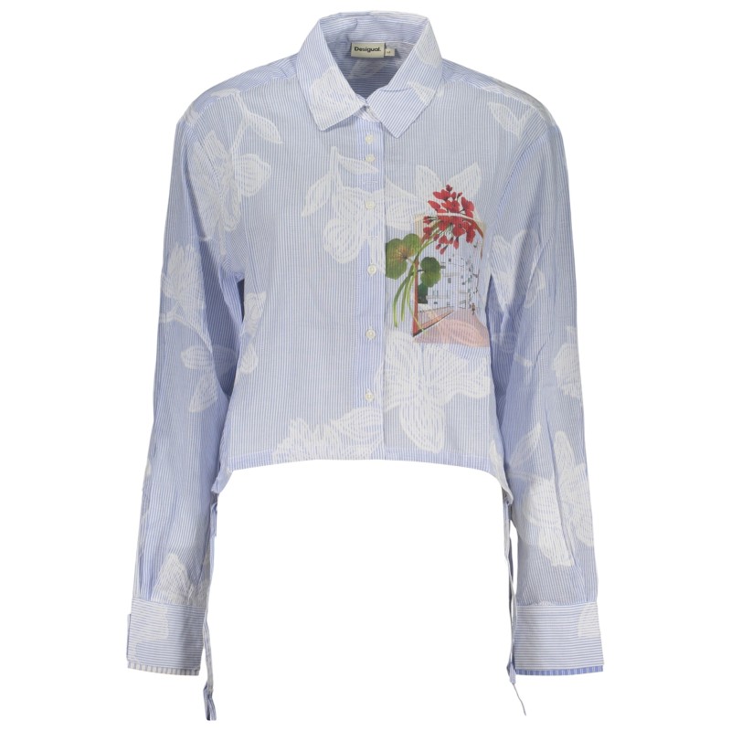 DESIGUAL CAMICIA MANICHE LUNGHE DONNA AZZURRO