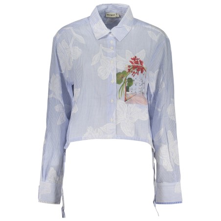 DESIGUAL CAMICIA MANICHE LUNGHE DONNA AZZURRO