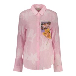 DESIGUAL CAMICIA MANICHE LUNGHE DONNA ROSA