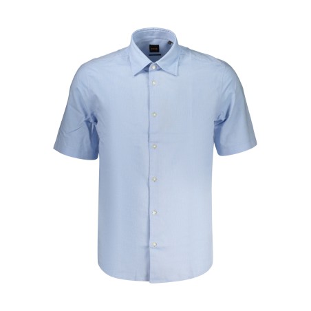 BOSS CAMICIA MANICHE CORTE UOMO AZZURRO