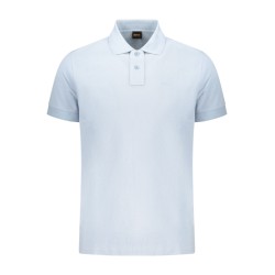 BOSS POLO MANICHE CORTE UOMO AZZURRO