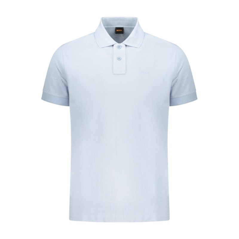 BOSS POLO MANICHE CORTE UOMO AZZURRO