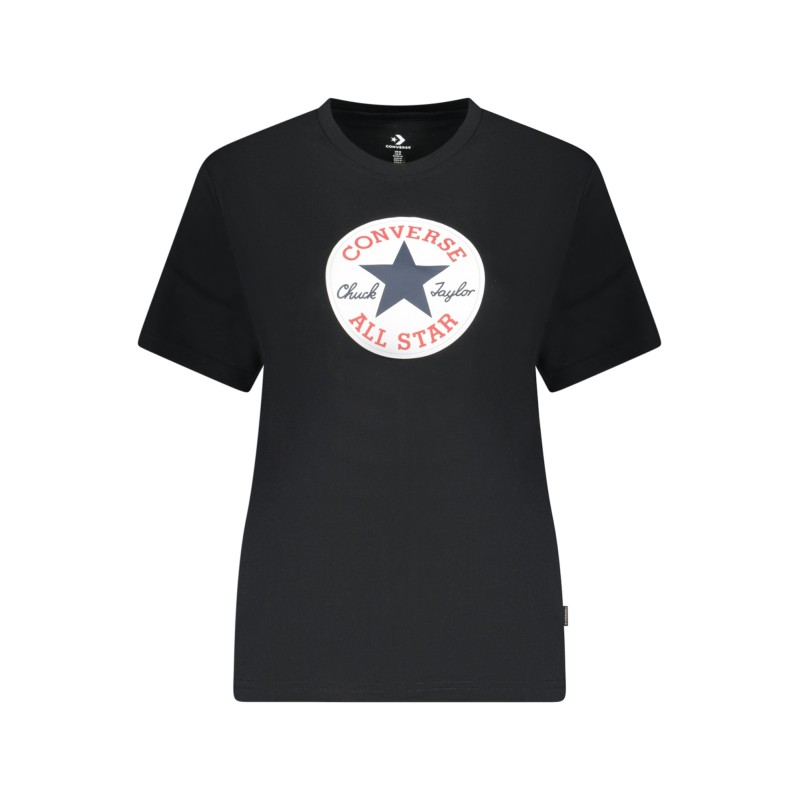 CONVERSE T-SHIRT MANICHE CORTE DONNA NERO