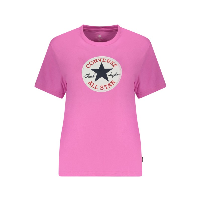 CONVERSE T-SHIRT MANICHE CORTE DONNA ROSA