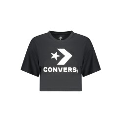 CONVERSE T-SHIRT MANICHE CORTE DONNA NERO