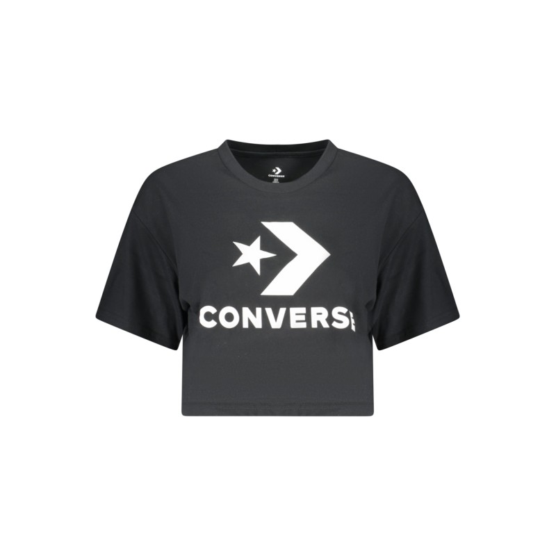 CONVERSE T-SHIRT MANICHE CORTE DONNA NERO