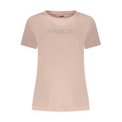 GUESS JEANS T-SHIRT MANICHE CORTE DONNA ROSA