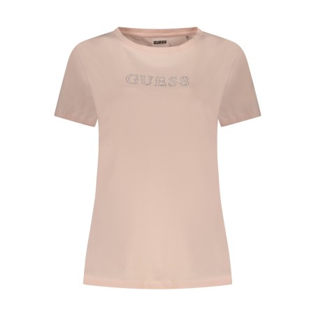 GUESS JEANS T-SHIRT MANICHE CORTE DONNA ROSA