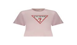 GUESS JEANS T-SHIRT MANICHE CORTE DONNA ROSA