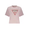 GUESS JEANS T-SHIRT MANICHE CORTE DONNA ROSA