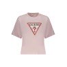 GUESS JEANS T-SHIRT MANICHE CORTE DONNA ROSA