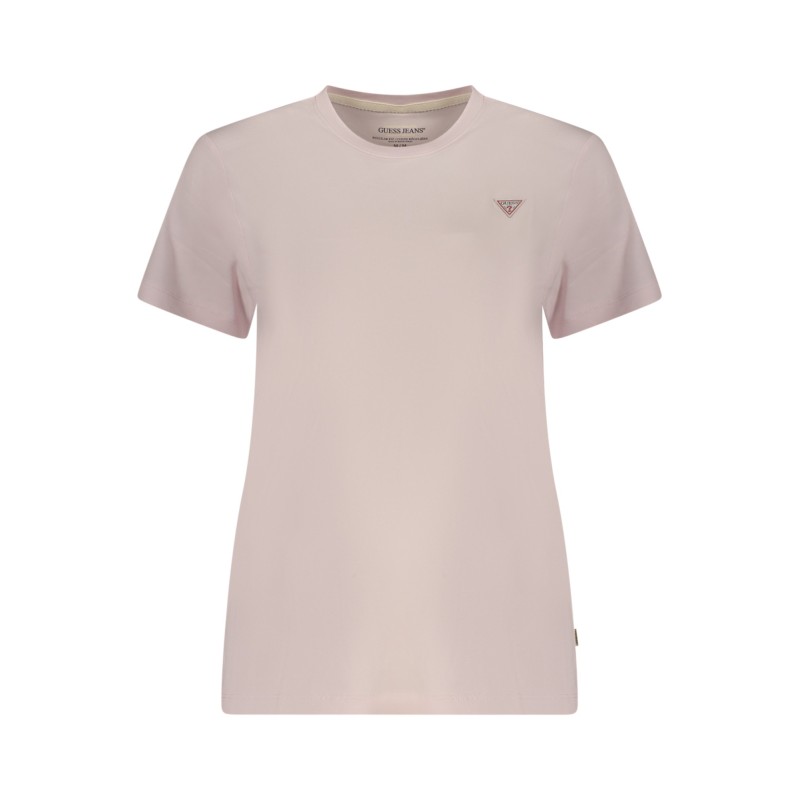 GUESS JEANS T-SHIRT MANICHE CORTE DONNA ROSA