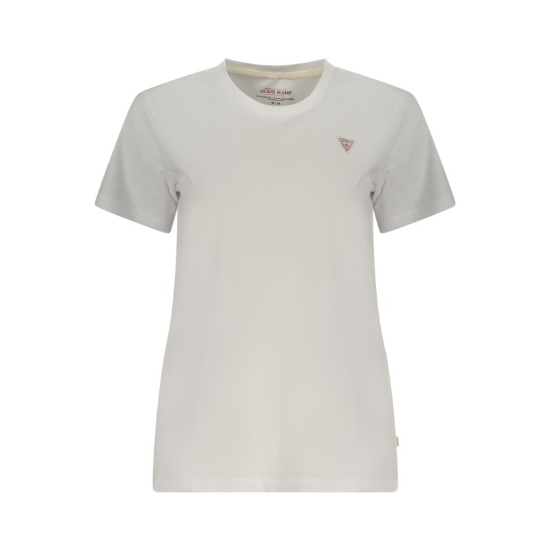GUESS JEANS T-SHIRT MANICHE CORTE DONNA BIANCO