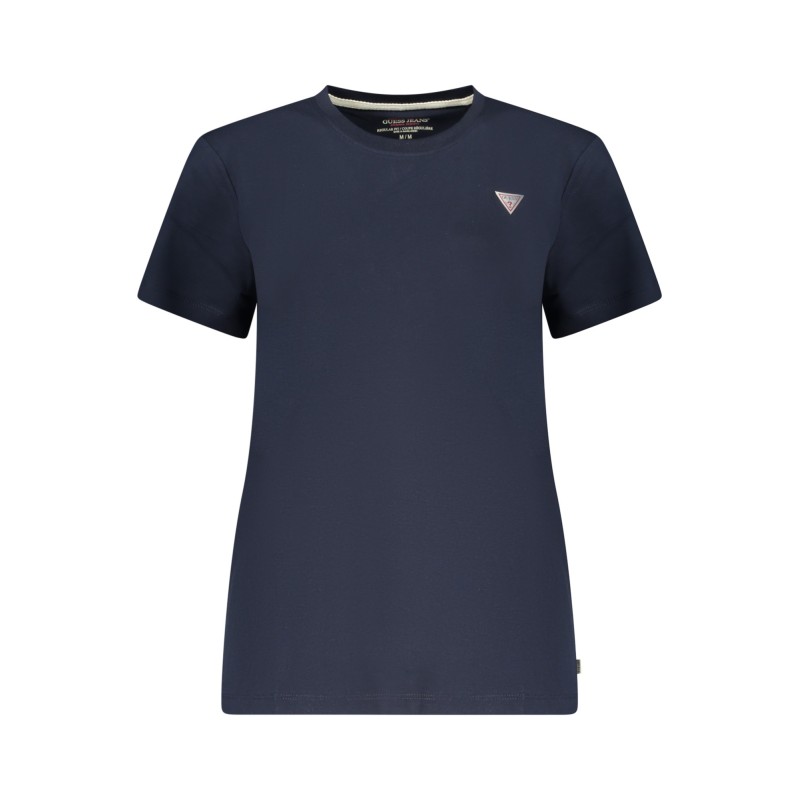 GUESS JEANS T-SHIRT MANICHE CORTE DONNA BLU