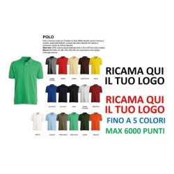 50 POLO DA PERSONALIZZARE CON TUO LOGO - CON RICAMO 5 COLORI MAX 6000 PUNTI