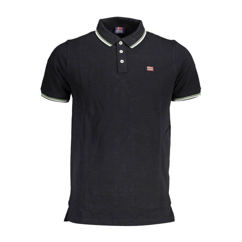 NORWAY 1963 POLO MANICHE CORTE UOMO NERO