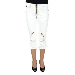 KING'S JEANS PANTALONE PESCATORA DONNA BIANCO