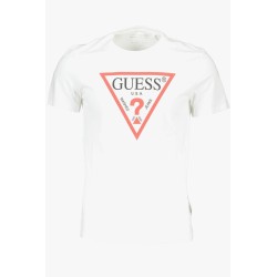 GUESS JEANS T-SHIRT MANICHE CORTE UOMO BIANCO