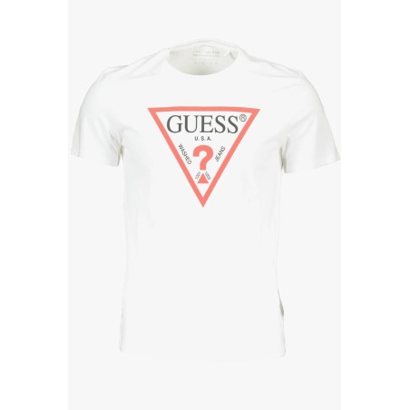 GUESS JEANS T-SHIRT MANICHE CORTE UOMO BIANCO