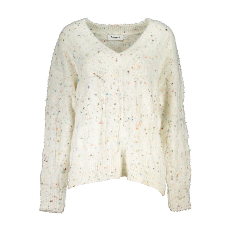 DESIGUAL MAGLIONE DONNA BIANCO