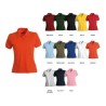 Polo NICE donna sfiancata a manica corta con 2 bottoni in tinta effetto perlato